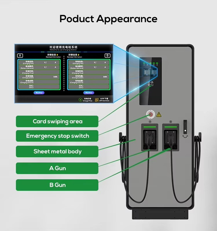 Dual  Dc Ev Charger 40kw 80kw  - Ev Charging Pile ulasan dan harga